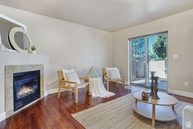 1541 N 25 E, Layton, UT 84041 - living area with wood finished floors and a tiled fireplace