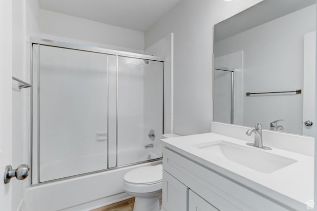 415 E Acoma Rd S, Midvale, UT 84047 - full bathroom with vanity, combined bath / shower with glass door, and wood finished floors