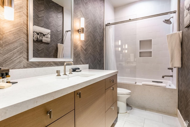 552 Deer Valley Dr, Park City, UT 84060 - bathroom featuring vanity, tiled shower / bath, and tile patterned floors
