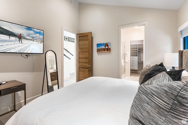 552 Deer Valley Dr, Park City, UT 84060 - bedroom with lofted ceiling, a walk in closet, and a closet