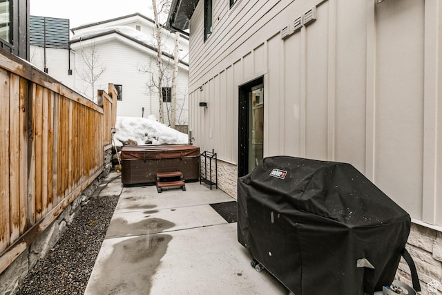 552 Deer Valley Dr, Park City, UT 84060 - view of patio featuring a hot tub and grilling area