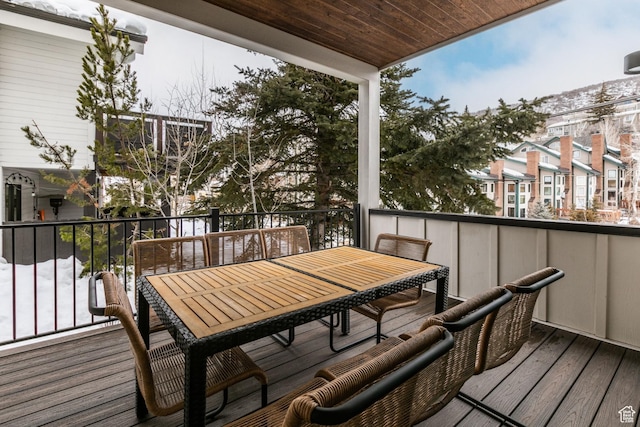 552 Deer Valley Dr, Park City, UT 84060 - wooden terrace with outdoor dining space