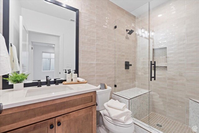 5554 N Fox Canyon Rd, Lehi, UT 84043 - bathroom featuring a shower stall and vanity