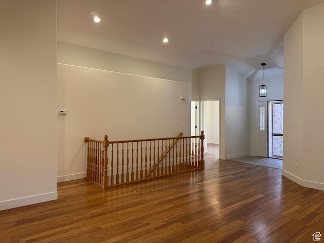 511 W 40 N, Orem, UT 84057 - unfurnished room with wood finished floors, recessed lighting, and vaulted ceiling
