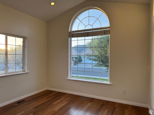 511 W 40 N, Orem, UT 84057 - empty room with plenty of natural light, dark wood-type flooring, recessed lighting, and lofted ceiling