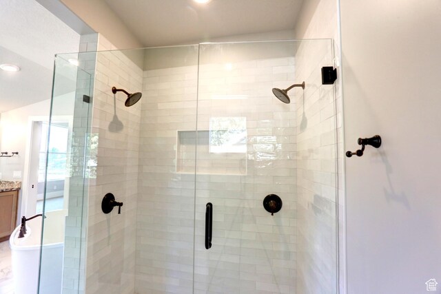 435 E Maple St, Mapleton, UT 84664 - bathroom with a stall shower and vanity