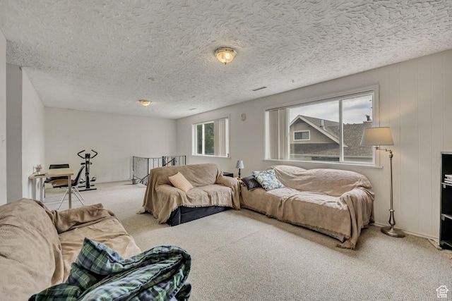 733 E Linden Ave, Salt Lake City, UT 84102 - carpeted living area with a textured ceiling