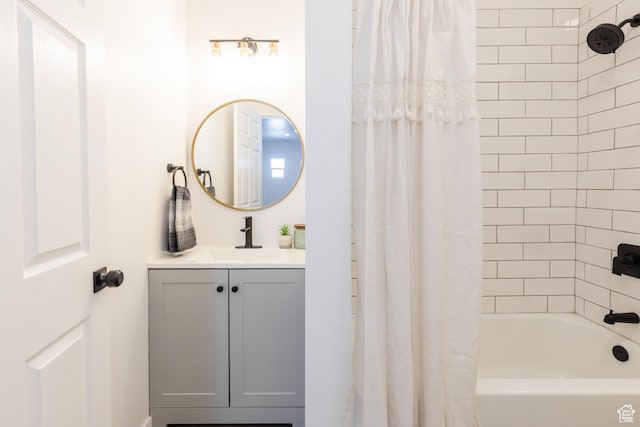 221 E 8th S, Ogden, UT 84401 - bathroom featuring vanity and shower / bath combo with shower curtain