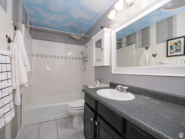 12615 S Dunhammer Dr, Riverton, UT 84065 - bathroom with shower / bath combination, vanity, and tile patterned flooring