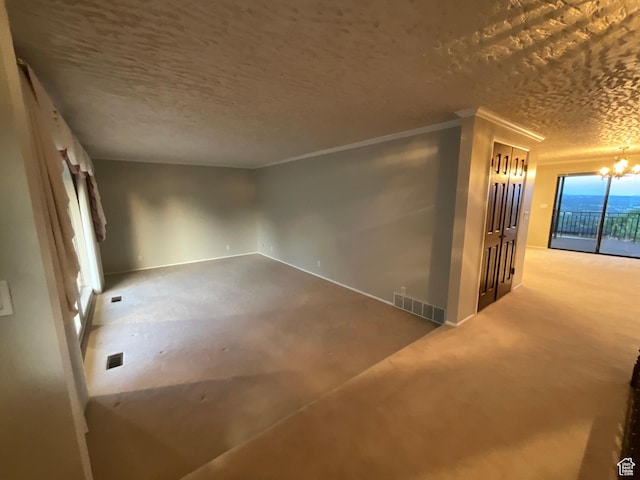 3696 N 475 E, North Ogden, UT 84414 - empty room with a textured ceiling and a chandelier
