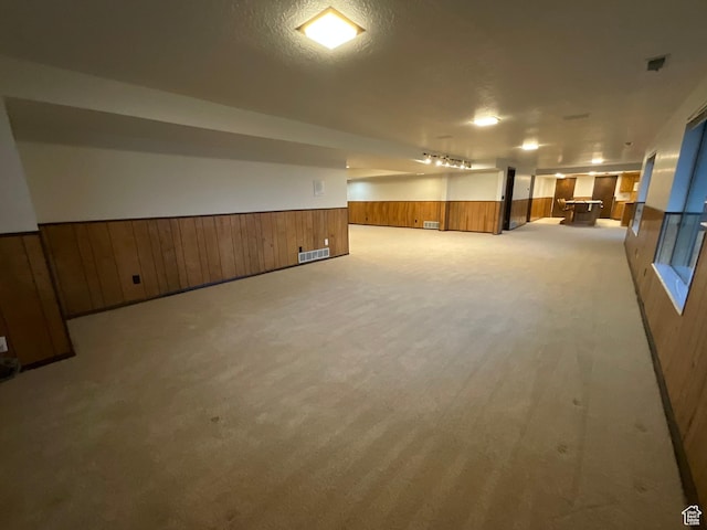 3696 N 475 E, North Ogden, UT 84414 - finished below grade area with wood walls, a wainscoted wall, and carpet