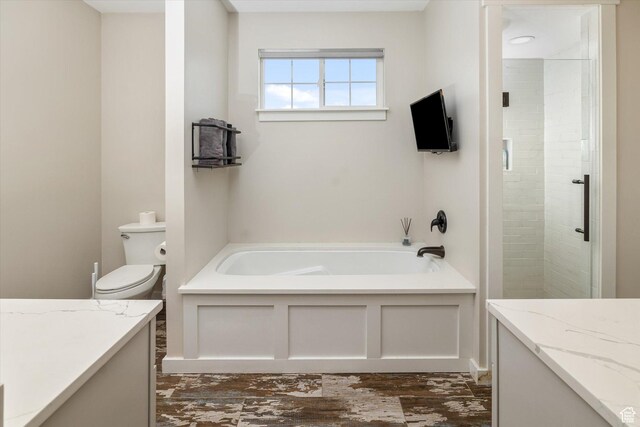 689 W Dee Dr, Garden City, UT 84028 - full bathroom featuring a bath, a shower stall, and vanity