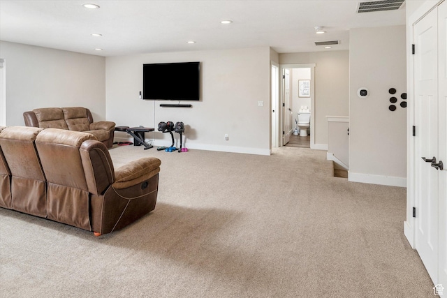 689 W Dee Dr, Garden City, UT 84028 - living room featuring carpet and recessed lighting