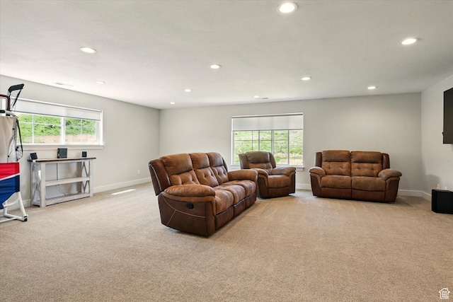 689 W Dee Dr, Garden City, UT 84028 - carpeted living room featuring recessed lighting and plenty of natural light