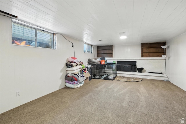 572 W 300 N, Hyrum, UT 84319 - basement with carpet flooring and wood ceiling