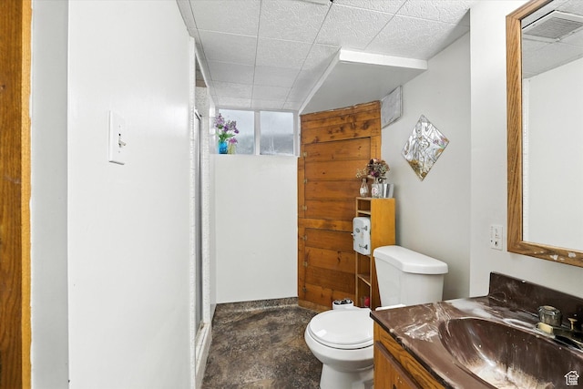572 W 300 N, Hyrum, UT 84319 - bathroom featuring a shower, vanity, and a paneled ceiling