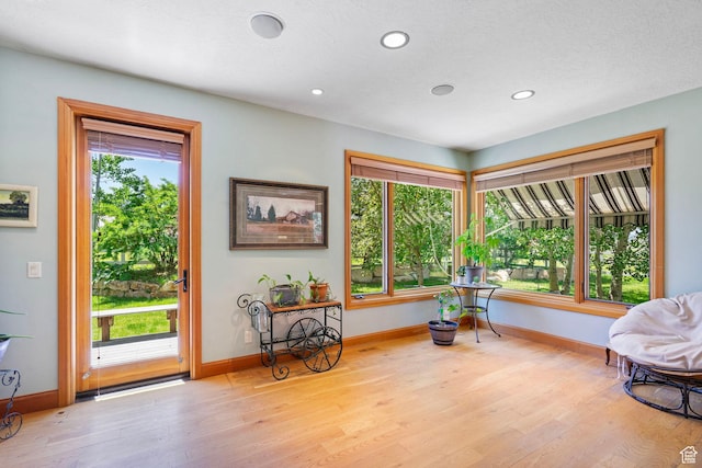 2125 E Elk Meadow Cir, Kamas, UT 84036 - living area featuring wood finished floors, plenty of natural light, and recessed lighting