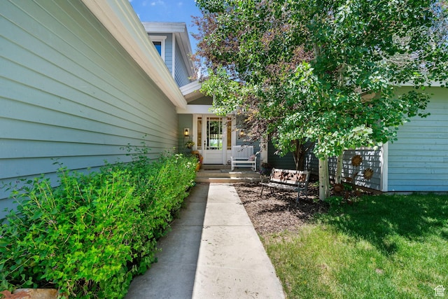 2125 E Elk Meadow Cir, Kamas, UT 84036 - view of exterior entry with a yard