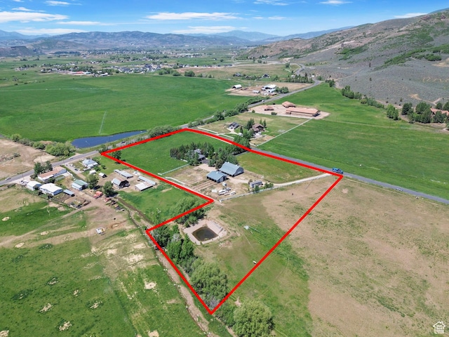 2125 E Elk Meadow Cir, Kamas, UT 84036 - aerial view of sparsely populated area featuring mountains and property boundaries highlighted