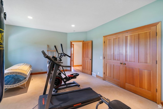 2125 E Elk Meadow Cir, Kamas, UT 84036 - exercise room with carpet floors and recessed lighting