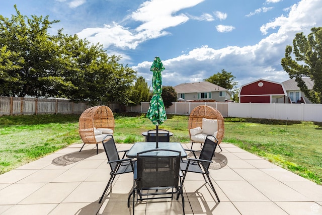 14048 S Van Cott Peak Cir W, Riverton, UT 84096 - fenced backyard with a patio area and outdoor dining area