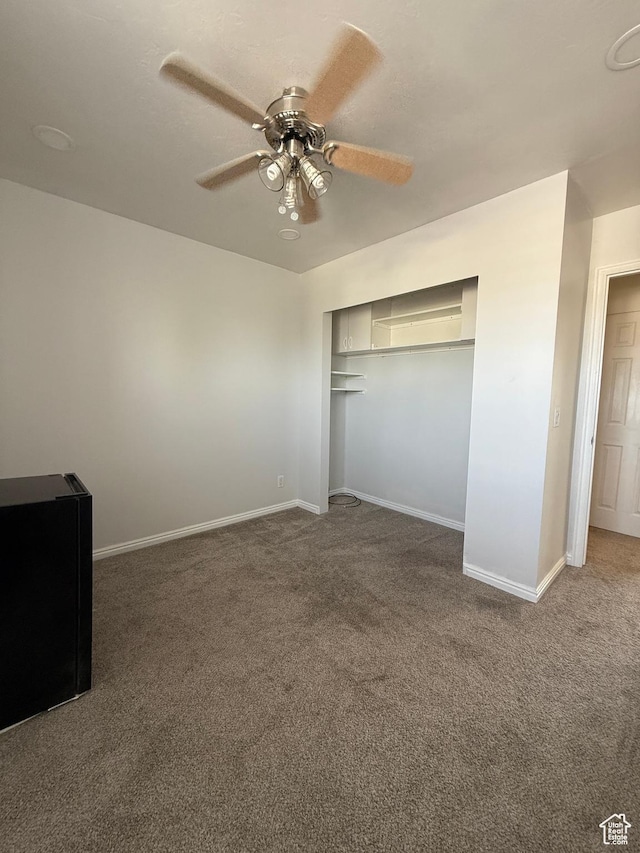 14048 S Van Cott Peak Cir W, Riverton, UT 84096 - unfurnished bedroom featuring carpet, a closet, and ceiling fan