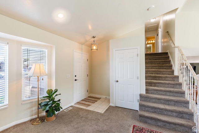 14048 S Van Cott Peak Cir W, Riverton, UT 84096 - carpeted foyer entrance featuring plenty of natural light, stairs, and tile patterned floors