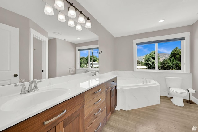 6699 E 950 S, Huntsville, UT 84317 - full bathroom with a bath, double vanity, and recessed lighting