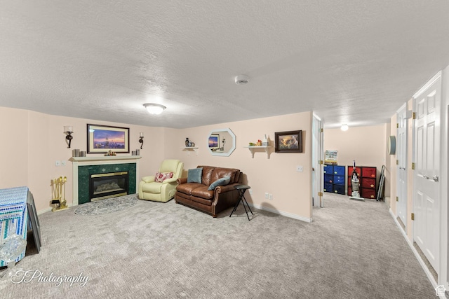 180 N 1100 E Unit 190, Washington, UT 84780 - carpeted living area with a textured ceiling and a high end fireplace