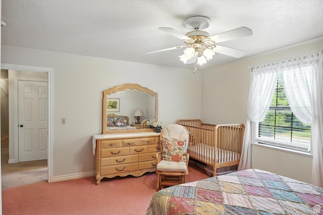 36 N Main St, Mantua, UT 84324 - bedroom featuring carpet flooring, a textured ceiling, and ceiling fan