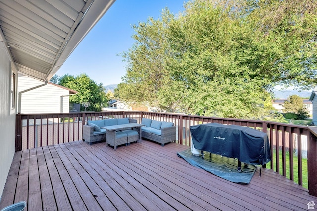 45 W 900 S, Layton, UT 84041 - wooden deck featuring an outdoor living space and a grill