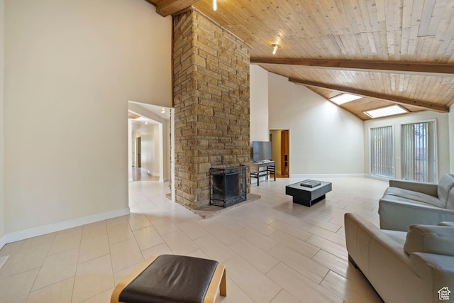 8463 S Jackson Hole Dr E, Sandy, UT 84093 - living room with a wood ceiling with exposed beams and high vaulted ceiling