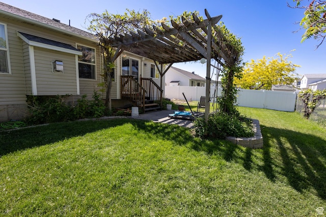 8298 S Festive Way, West Jordan, UT 84088 - view of yard with a pergola and a patio