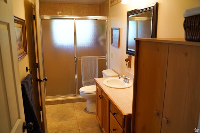 11495 E 16000 N, Mount Pleasant, UT 84647 - bathroom featuring a shower stall, vanity, and tile patterned floors