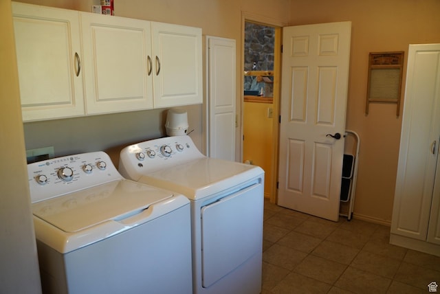 11495 E 16000 N, Mount Pleasant, UT 84647 - laundry room featuring cabinet space, washer and clothes dryer, and tile patterned flooring