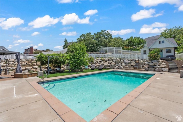 4104 S Bridlewood Dr E, Bountiful, UT 84010 - view of swimming pool featuring a fenced backyard and a patio