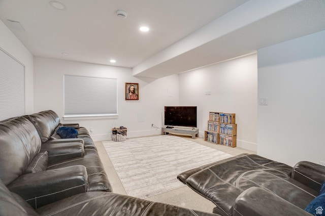 3035 S Big Hollow Rd, Heber City, UT 84032 - carpeted living area featuring recessed lighting and baseboards