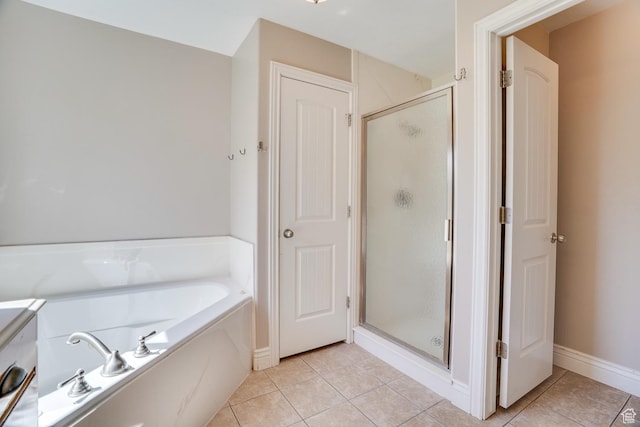 3035 S Big Hollow Rd, Heber City, UT 84032 - full bath with a stall shower, tile patterned floors, and a garden tub