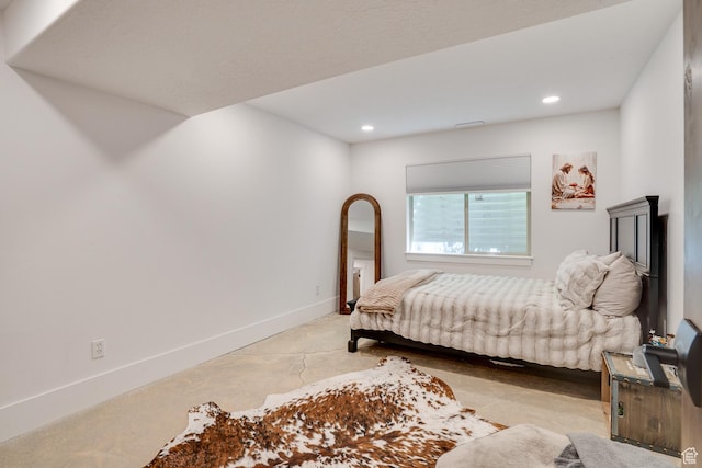 3035 S Big Hollow Rd, Heber City, UT 84032 - bedroom featuring concrete flooring and recessed lighting