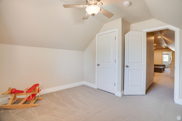 3035 S Big Hollow Rd, Heber City, UT 84032 - bonus room featuring vaulted ceiling, light colored carpet, and ceiling fan