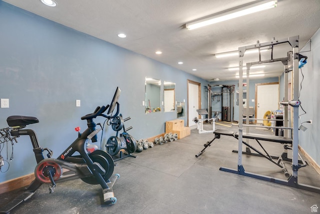 3035 S Big Hollow Rd, Heber City, UT 84032 - gym featuring recessed lighting and a textured ceiling