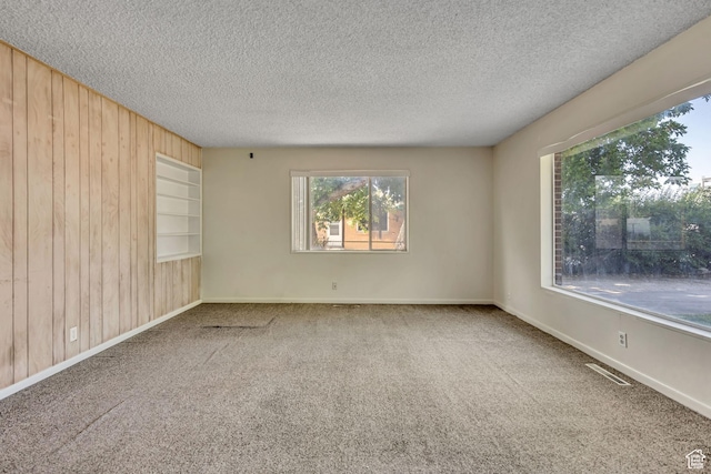 3409 S Maple Way, Salt Lake City, UT 84119 - carpeted spare room featuring wood walls and a textured ceiling