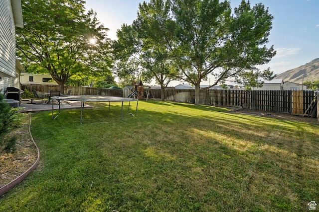 318 W 850 N, Springville, UT 84663 - fenced backyard with a trampoline