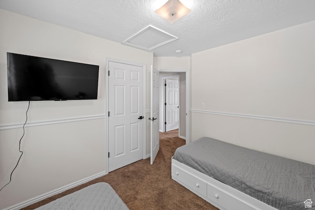318 W 850 N, Springville, UT 84663 - bedroom featuring attic access, carpet flooring, and a textured ceiling