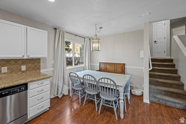 318 W 850 N, Springville, UT 84663 - dining room with dark wood-style floors and stairway