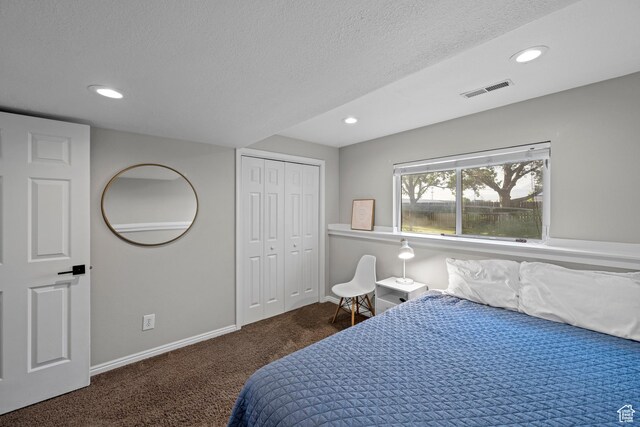 318 W 850 N, Springville, UT 84663 - carpeted bedroom featuring a textured ceiling, recessed lighting, and a closet