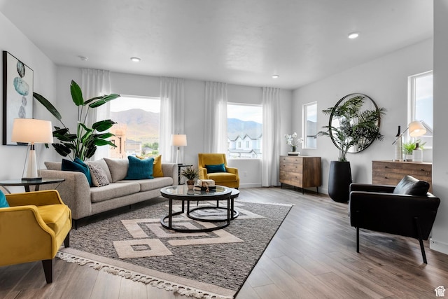 3947 N Aggie Dr Unit 301, Eagle Mountain, UT 84005 - living area with wood finished floors and recessed lighting