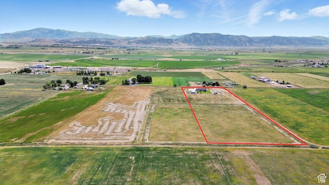 968 S 5400 W, Malad City, ID 83252 - overview of rural landscape with property boundaries highlighted and mountains