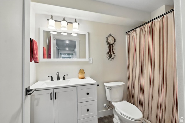 968 S 5400 W, Malad City, ID 83252 - bathroom featuring vanity, wood finished floors, and a shower with shower curtain