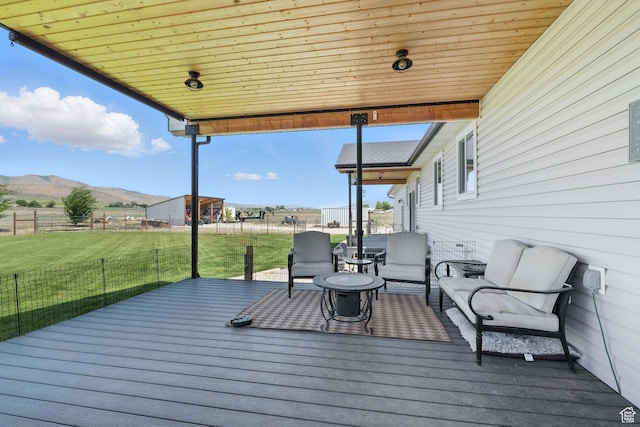 968 S 5400 W, Malad City, ID 83252 - deck with a mountain view and an outdoor living space